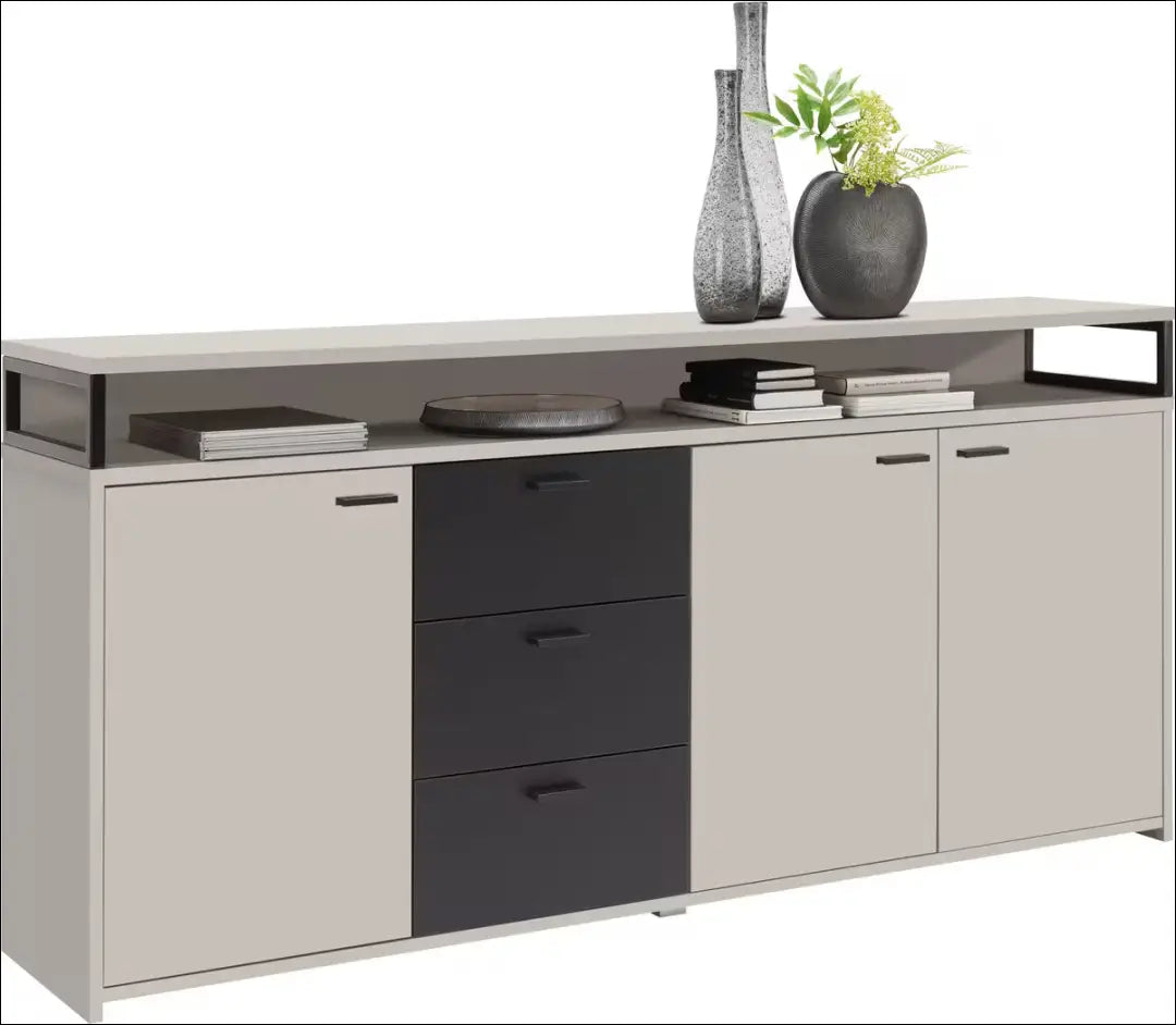 Komoda SI2196 - €230 Save 50% __label:Pristatymas 1-2 d.d., biuro-baldai, color-juoda, color-smelio, komodos Virš €200