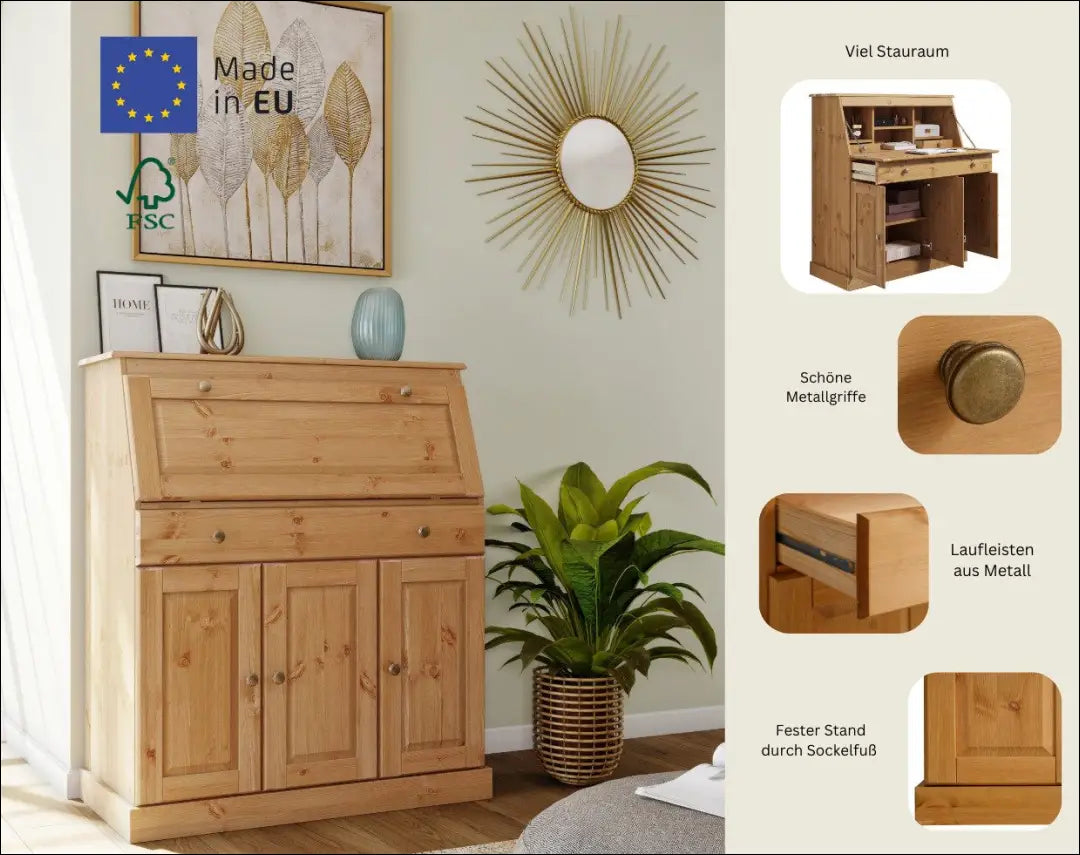 Komoda SI2245 - €270 Save 50% __label:Pristatymas 1-2 d.d., color-ruda, komodos, material-medzio-masyvas, miegamojo