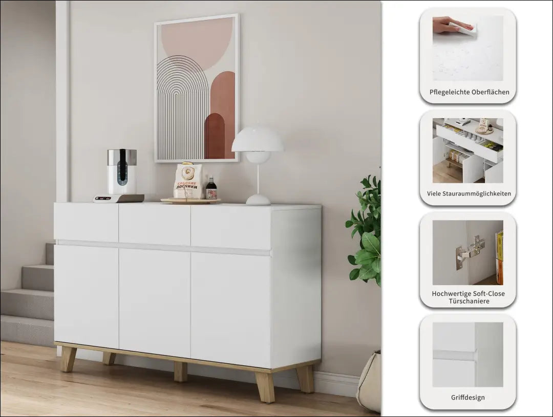 Komoda SI2264 - €210 Save 50% __label:Pristatymas 1-2 d.d., color-balta, color-ruda, komodos, material-mdf Virš €200