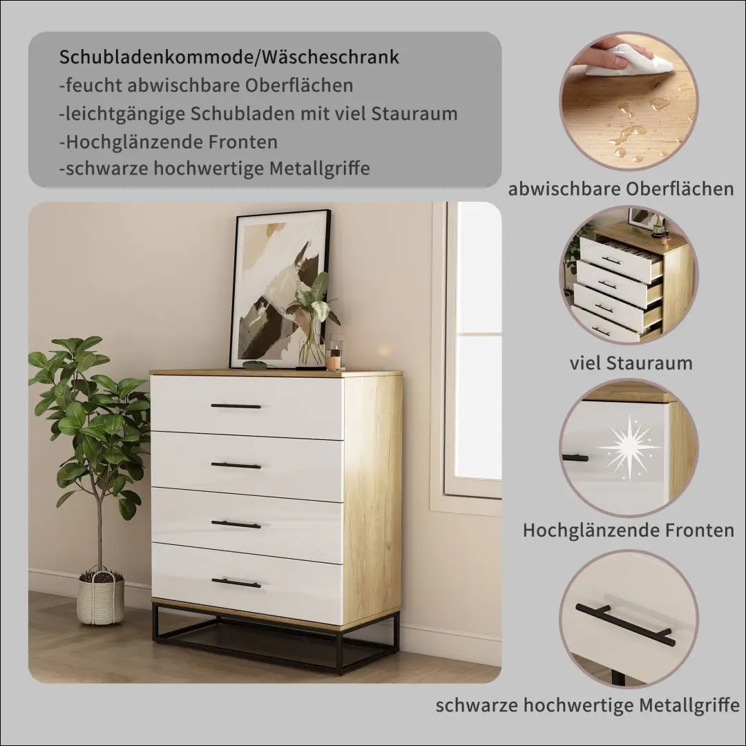 Komoda SI2274 - €95 Save 50% 50-100, __label:Pristatymas 1-2 d.d., color-balta, color-ruda, komodos Balta Dressers