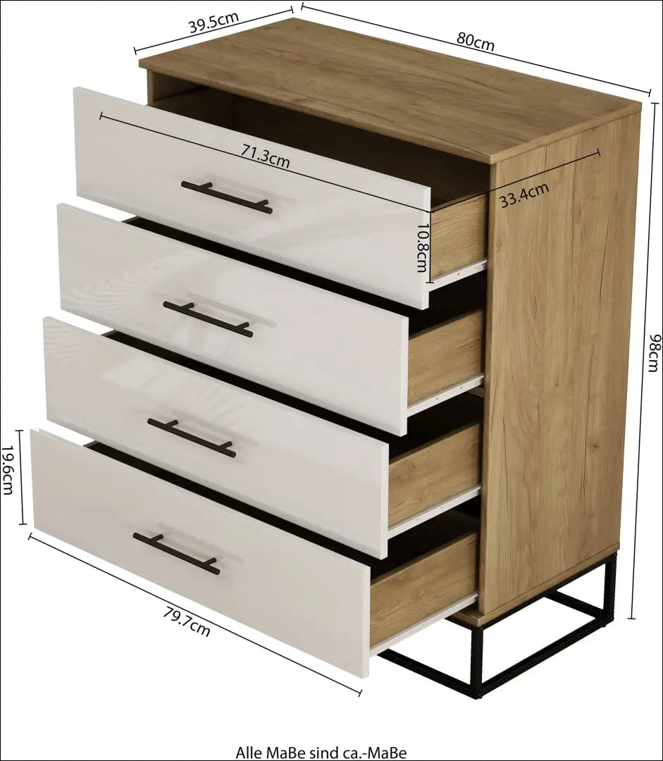 Komoda SI2274 - €95 Save 50% 50-100, __label:Pristatymas 1-2 d.d., color-balta, color-ruda, komodos Balta Dressers