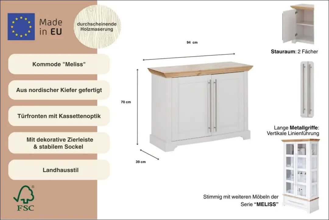 Komoda SI2365 - €160 Save 50% 100-200, __label:Pristatymas 1-2 d.d., biuro-baldai, color-balta, color-ruda Balta