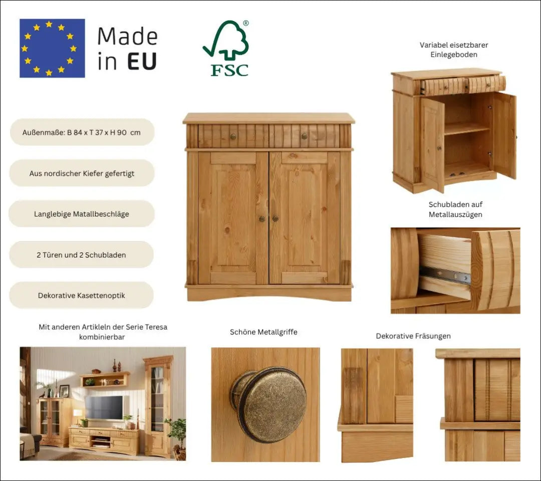 Komoda SI2383 - €180 Save 50% 100-200, __label:Pristatymas 1-2 d.d., color-ruda, komodos, material-medzio-masyvas
