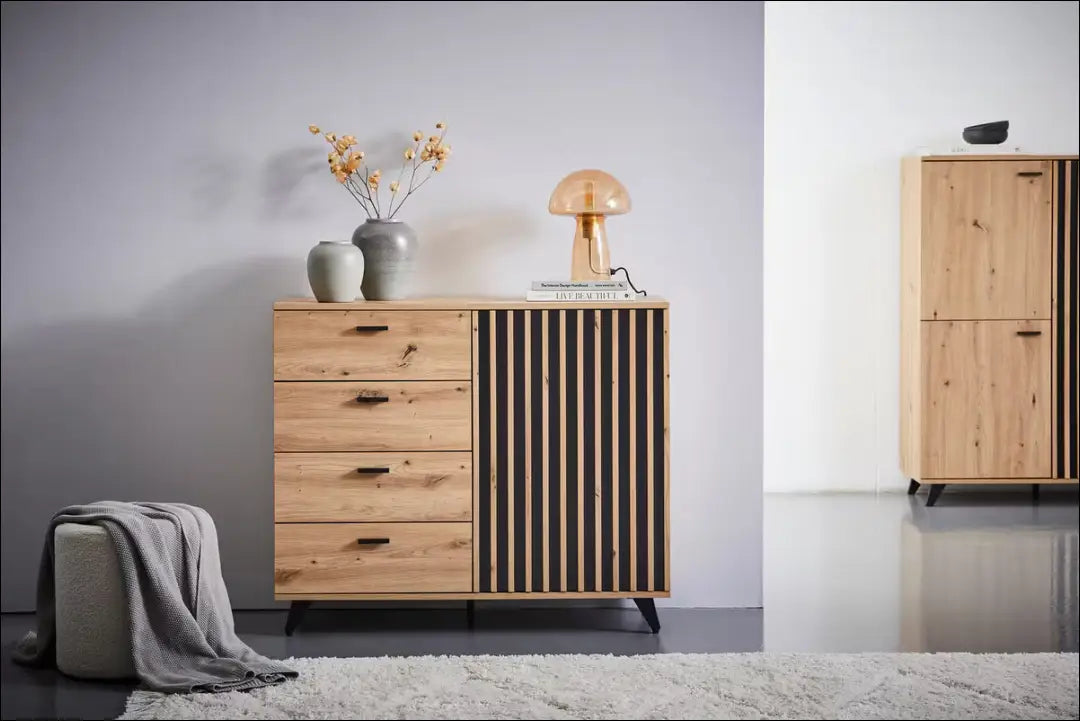 Komoda SI2432 - €145 Save 50% 100-200, __label:Pristatymas 1-2 d.d., color-juoda, color-ruda, komodos Juoda Dressers