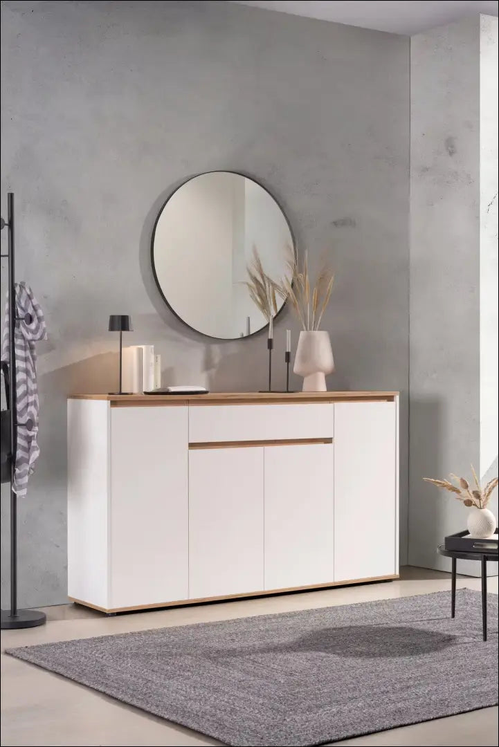 Komoda SI2455 - €69 Save 80% 50-100, __label:Pristatymas 1-2 d.d., color-balta, color-ruda, material-mediena Balta