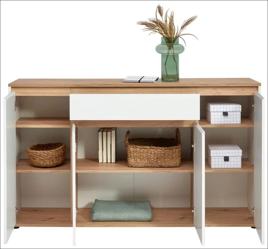 Komoda SI2455 - €69 Save 80% 50-100, __label:Pristatymas 1-2 d.d., color-balta, color-ruda, material-mediena Balta