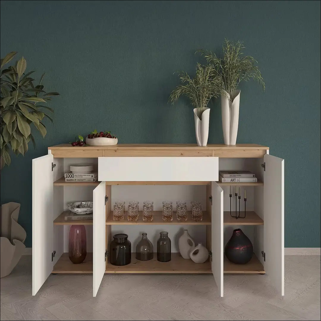 Komoda SI2455 - €69 Save 80% 50-100, __label:Pristatymas 1-2 d.d., color-balta, color-ruda, material-mediena Balta