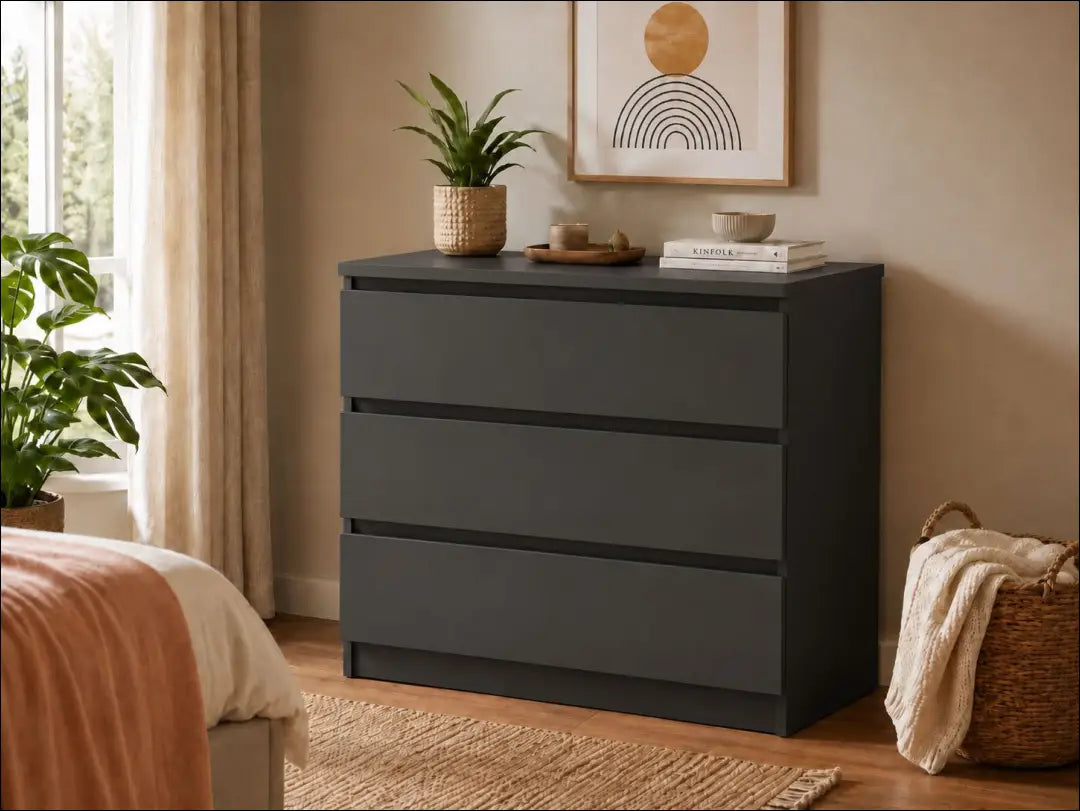 Komoda SI2496 - €35 Save 75% 25-50, __label:Pristatymas 1-2 d.d., color-juoda, material-mediena, pazeistas €25 to €50