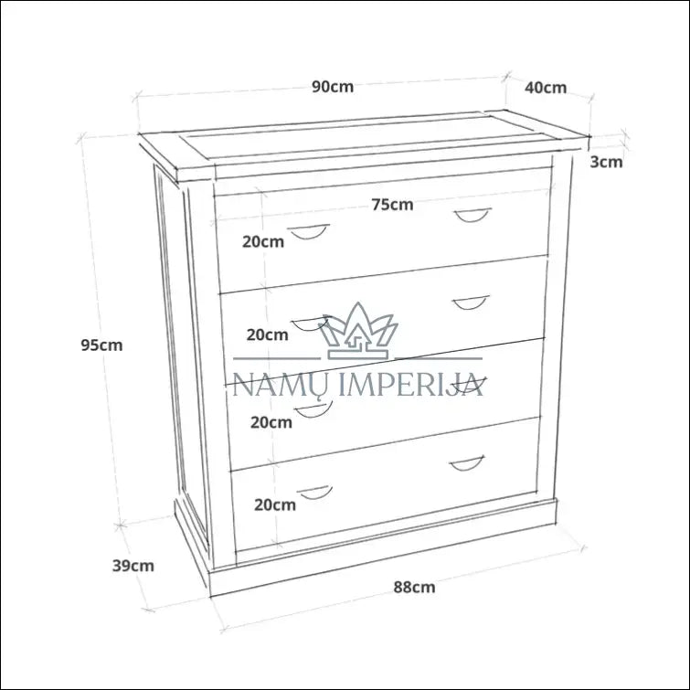 Komoda SI889 - €120 Save 65% 100-200, __label:Pristatymas 1-2 d.d., color-kremas, color-ruda, komodos €100