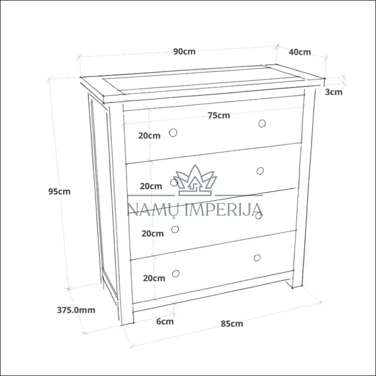 Komoda SI961 - €116 Save 60% 100-200, __label:Pristatymas 1-2 d.d., color-ruda, komodos, material-medzio-masyvas