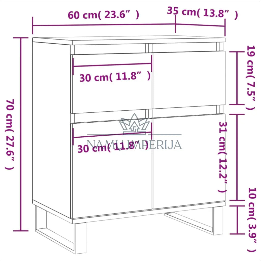 Komoda SI978 - €36 Save 55% 25-50, __label:Pristatymas 1-2 d.d., color-juoda, material-mediena, material-metalas