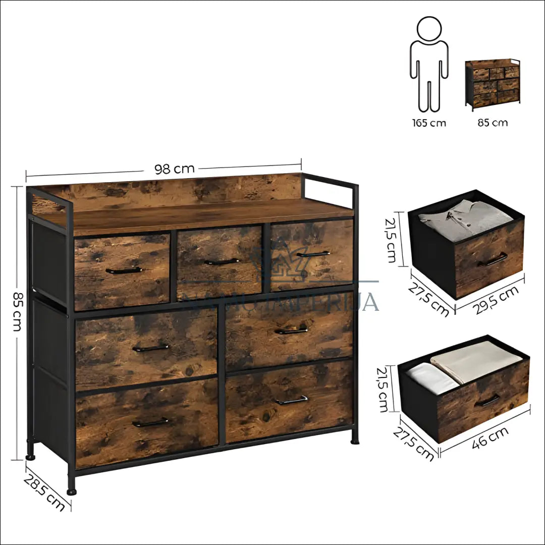 Komoda SM483 - €159 Save 30% 100-200, __label:Pristatymas 5-14 d.d., komodos, notouch30, song 98x28.5x85cm / Ruda