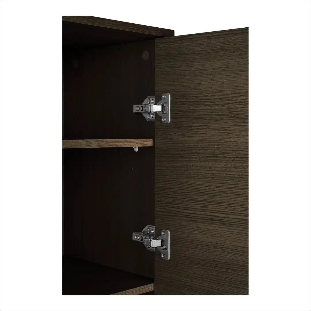 Komoda su 2 durelėmis ąžuolo fanera dūminės spalvos juodo metalo kojelės 80x40x130 cm RD507 - €486 Save 15%