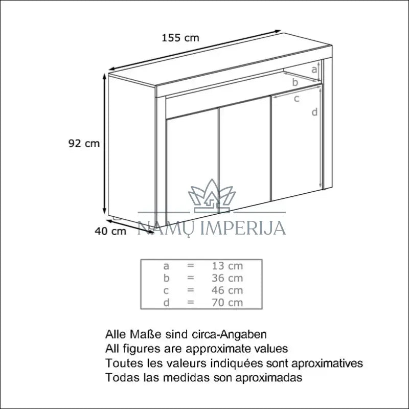 Komoda su LED apšvietimu SI1638 - €215 Save 50% __label:Pristatymas 1-2 d.d., color-balta, komodos, material-mdf,