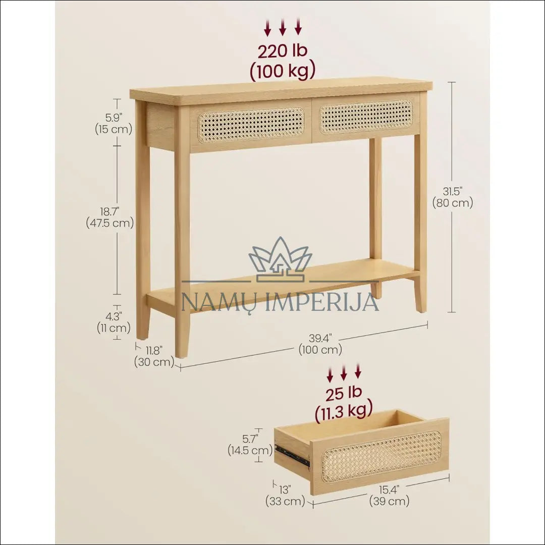 Konsolė SM389 - €107 Save 10% 100-200, __label:Pristatymas 5-14 d.d., konsoles, notouch10, song 100x30x80cm / Ruda