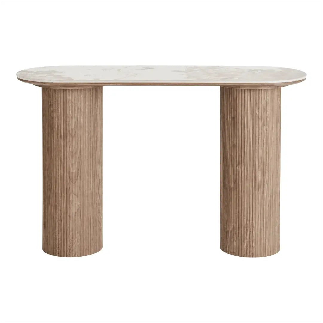 Konsolinis staliukas keraminis stalviršis balta/ruda 40x120x78 cm RD460 - €276 Save 15% Balta / ruda, Console tables,