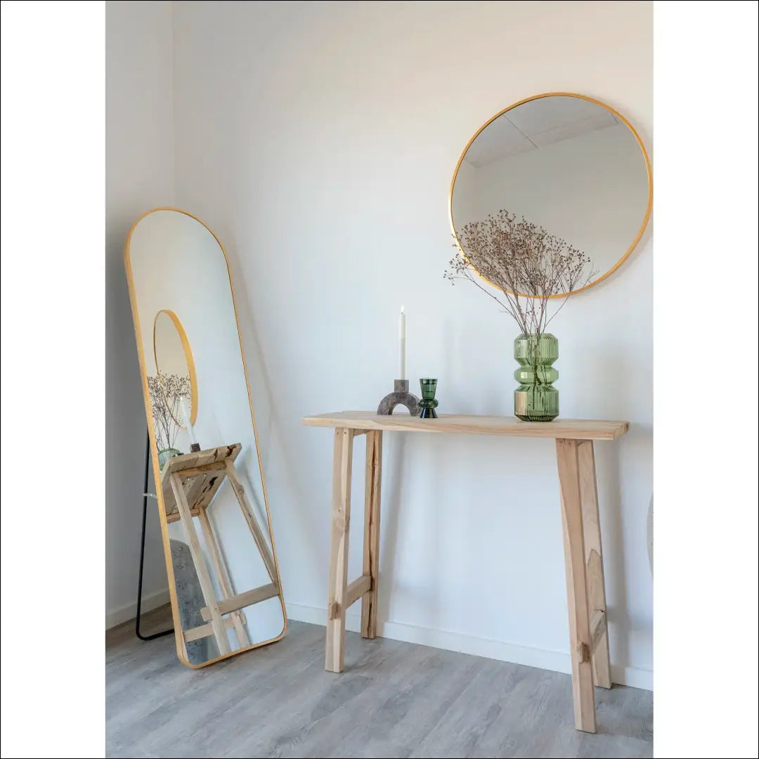 Konsolinis staliukas tikmedžio natūralus 90x30x80 cm RD461 - €169 Save 15% 100-200, Console tables, Natūrali, nordic,