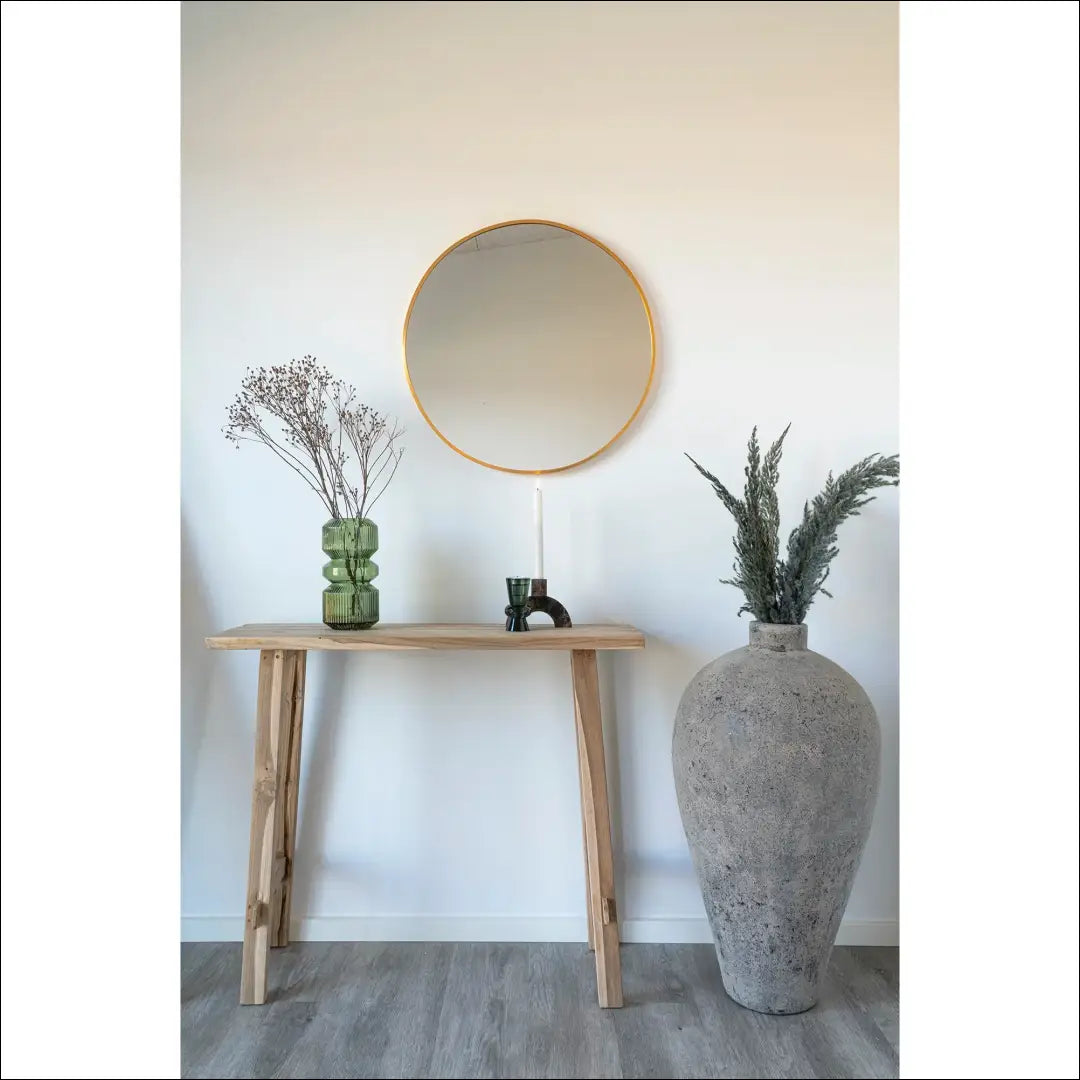 Konsolinis staliukas tikmedžio natūralus 90x30x80 cm RD461 - €169 Save 15% 100-200, Console tables, Natūrali, nordic,