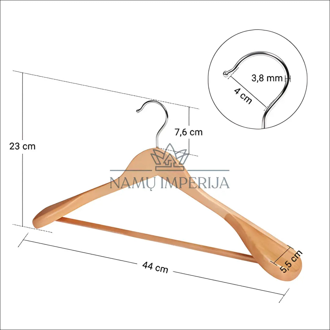 Kostiumų medinių pakabų komplektas 6vnt SM1421 - €67 Save 30% 50-100, __label:Pristatymas 5-14 d.d., notouch30,