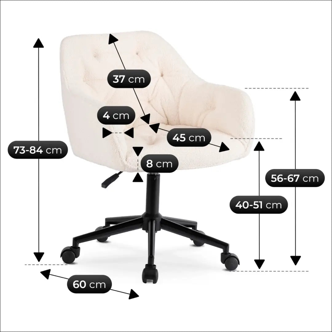 Kreminės/juodos spalvos „Boucle“ besisukanti kėdė TE2598 - €89.89 Save 15% __label:Pristatymas 5-14 d.d., Newelite