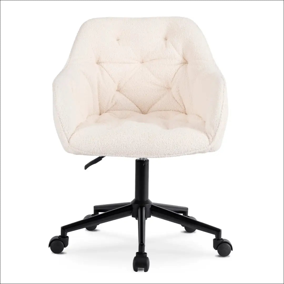 Kreminės/juodos spalvos „Boucle“ besisukanti kėdė TE2598 - €89.89 Save 15% __label:Pristatymas 5-14 d.d., Newelite