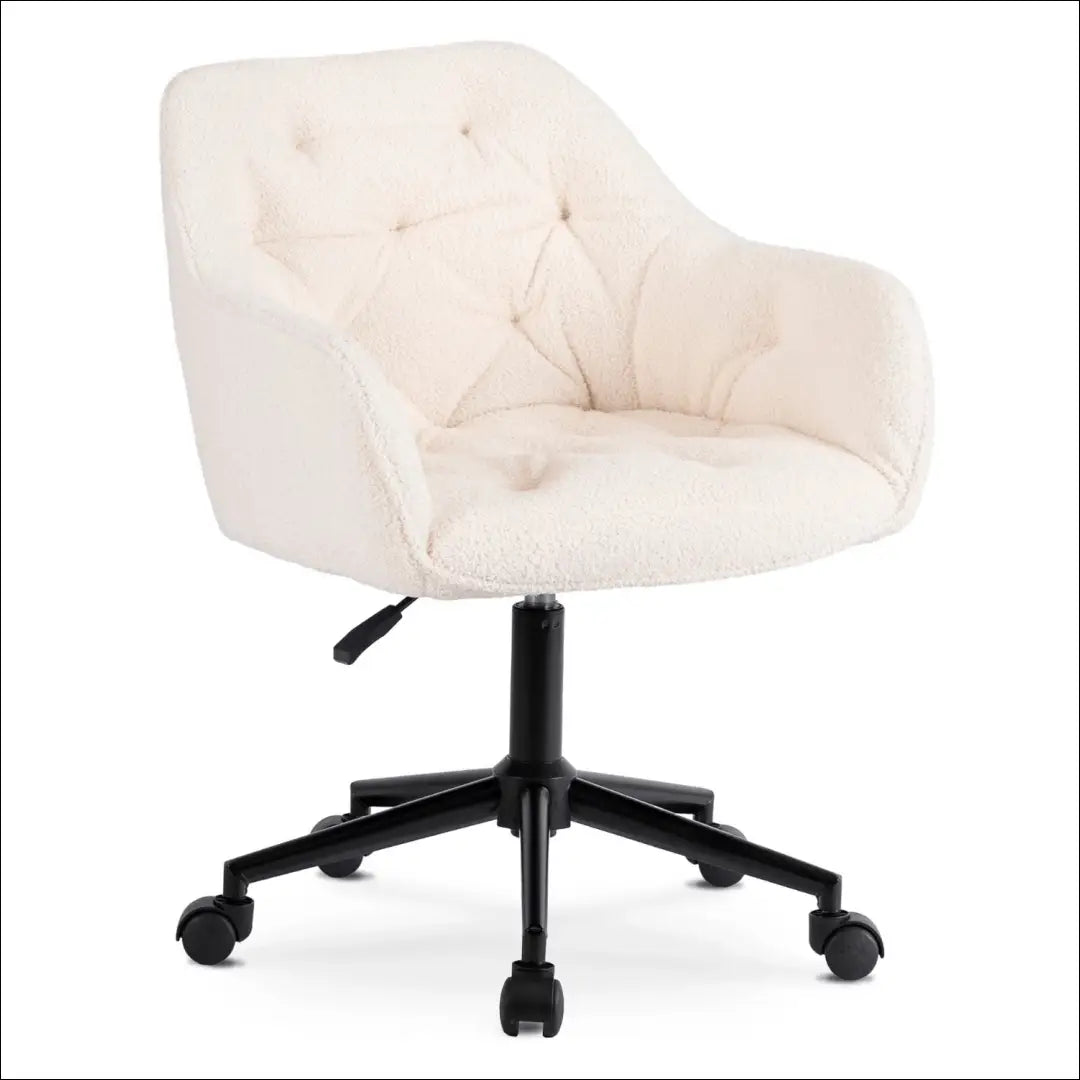 Kreminės/juodos spalvos „Boucle“ besisukanti kėdė TE2598 - €89.89 Save 15% __label:Pristatymas 5-14 d.d., Newelite