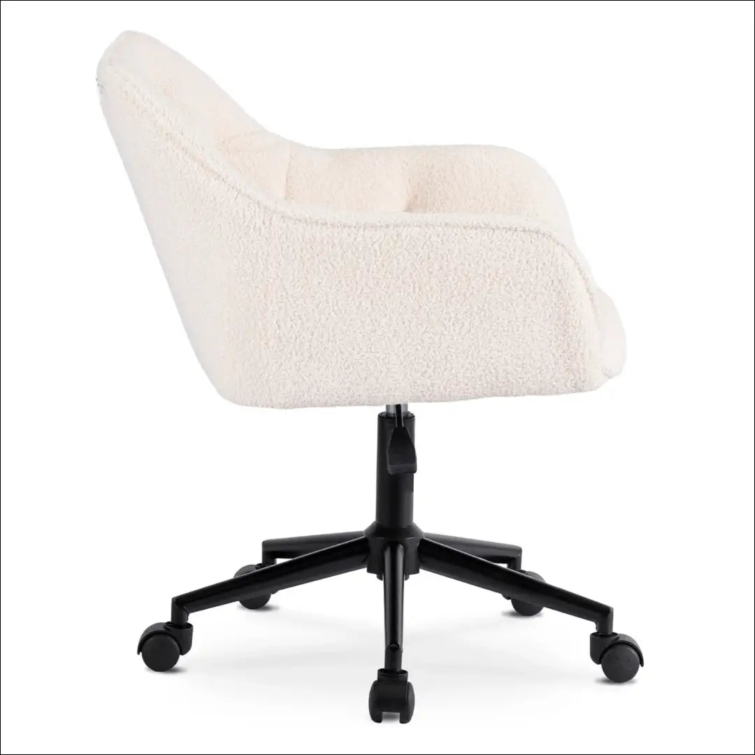 Kreminės/juodos spalvos „Boucle“ besisukanti kėdė TE2598 - €89.89 Save 15% __label:Pristatymas 5-14 d.d., Newelite