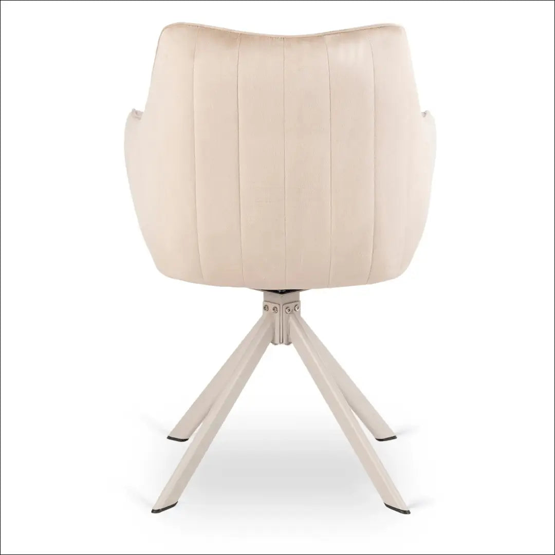 Kreminės/kašmyro spalvos aksominė besisukanti kėdė TE2569 - €98.87 Save 15% __label:Pristatymas 5-14 d.d., Newelite