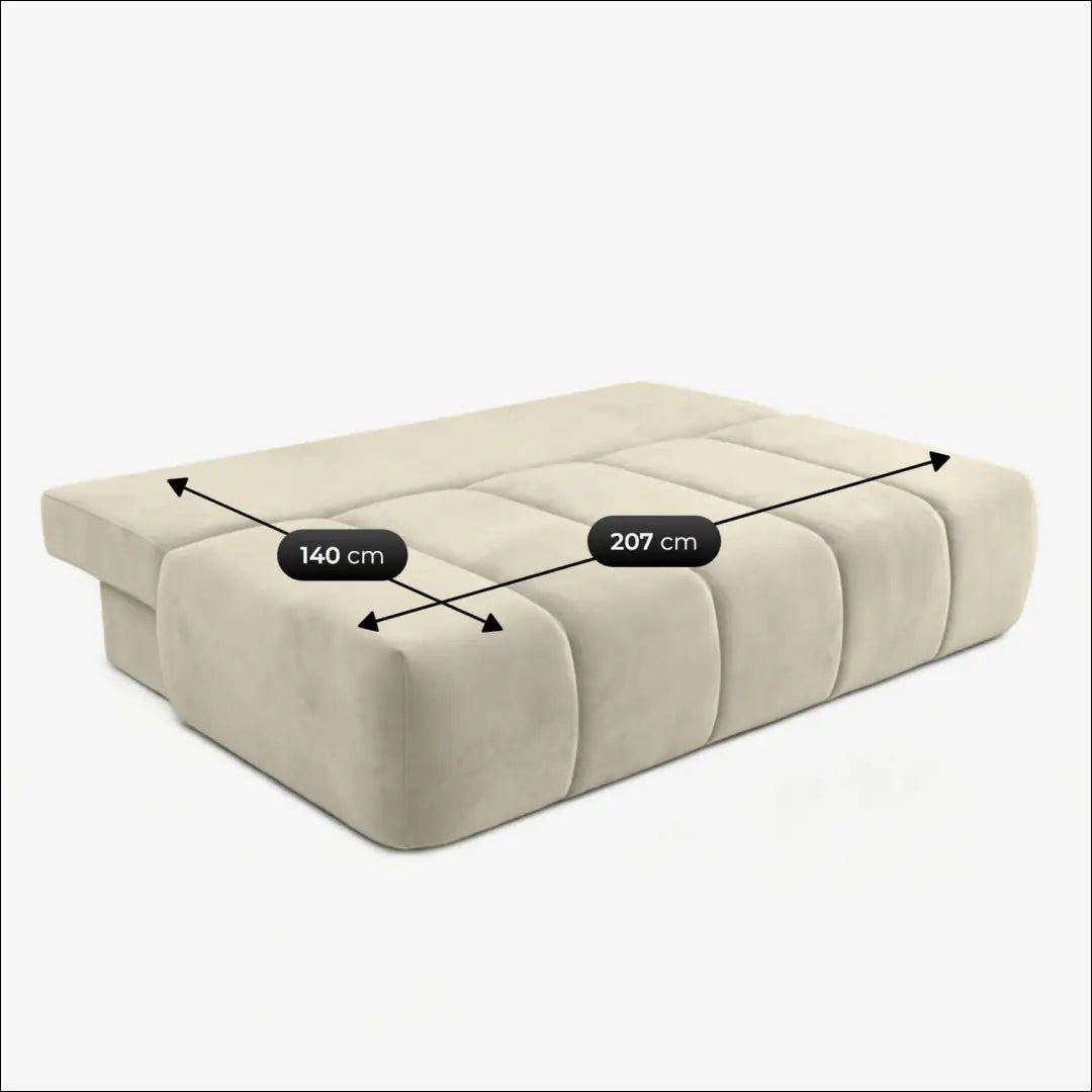 Kreminės spalvos aksominė sofa-lova TE2488 - €653.38 Save 15% __label:Pristatymas 5-14 d.d., Newelite Naujausi