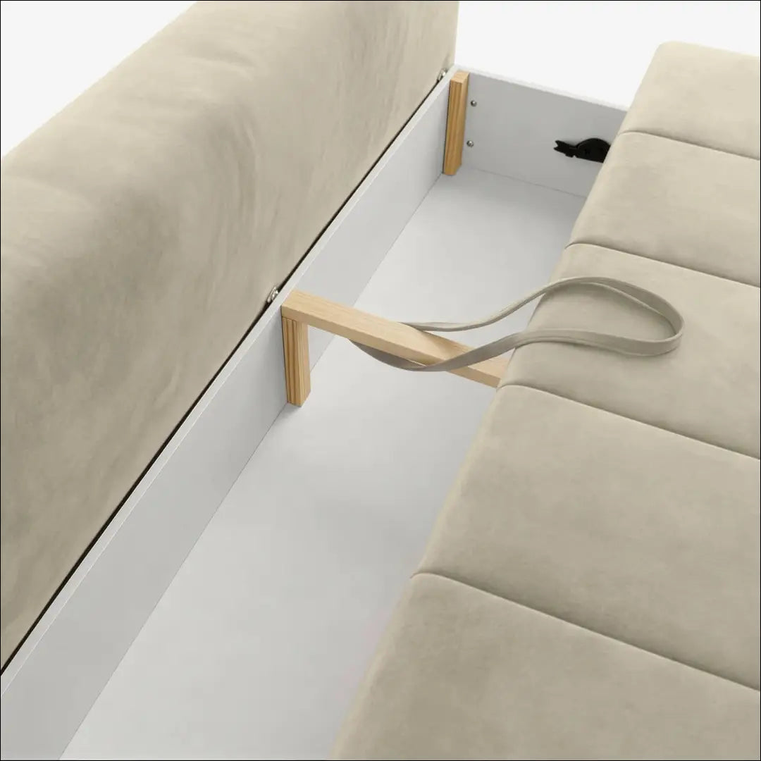 Kreminės spalvos aksominė sofa-lova TE2488 - €653.38 Save 15% __label:Pristatymas 5-14 d.d., Newelite Naujausi
