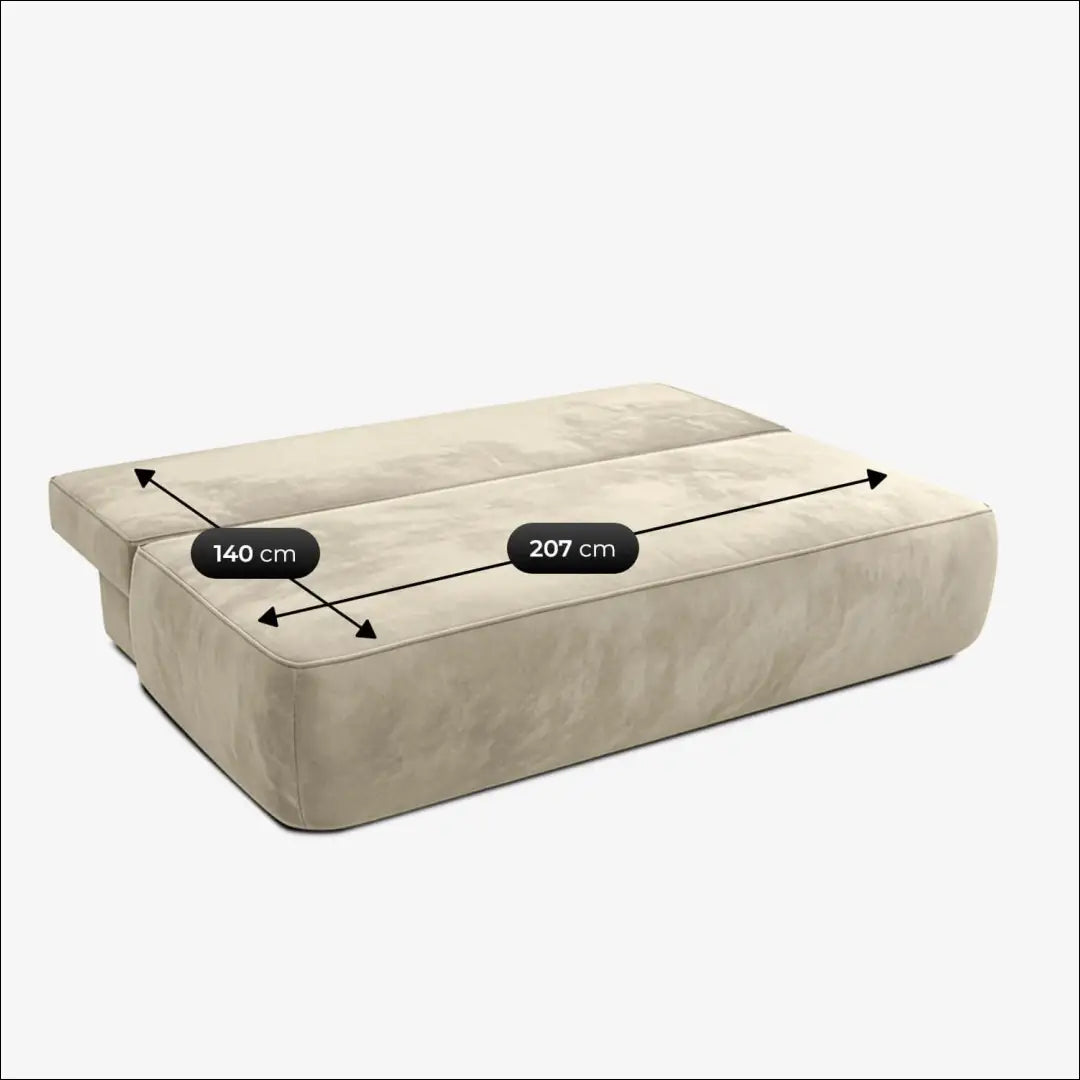 Kreminės spalvos aksominė sofa-lova TE2507 - €639.56 Save 15% __label:Pristatymas 5-14 d.d., Newelite Naujausi