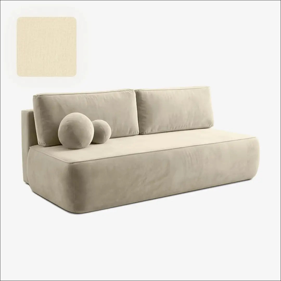 Kreminės spalvos aksominė sofa-lova TE2507 - €639.56 Save 15% __label:Pristatymas 5-14 d.d., Newelite Naujausi