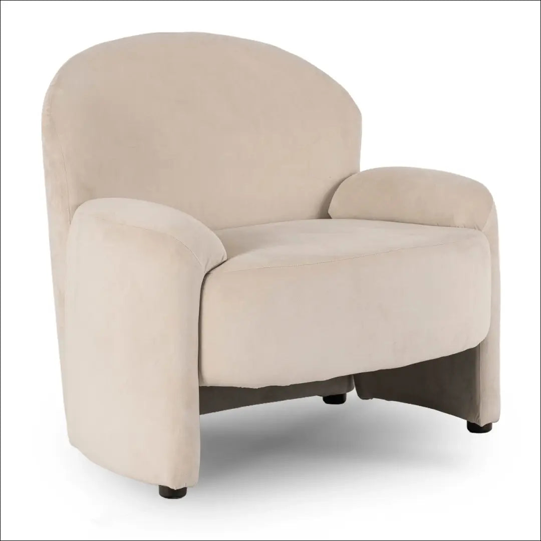 Kreminės spalvos aksominis poilsio fotelis TE2469 - €239.60 Save 15% __label:Pristatymas 5-14 d.d., Newelite Naujausi