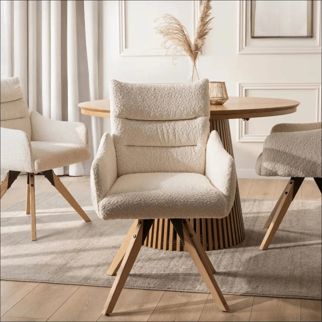Kreminės spalvos „Boucle“ besisukanti kėdė TE2454 - €138.29 Save 15% __label:Pristatymas 5-14 d.d., Newelite Naujausi