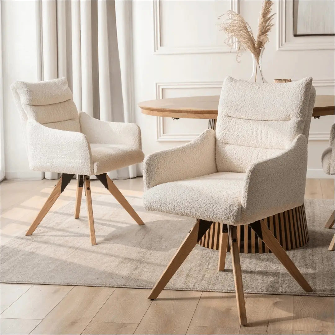 Kreminės spalvos „Boucle“ besisukanti kėdė TE2454 - €138.29 Save 15% __label:Pristatymas 5-14 d.d., Newelite Naujausi