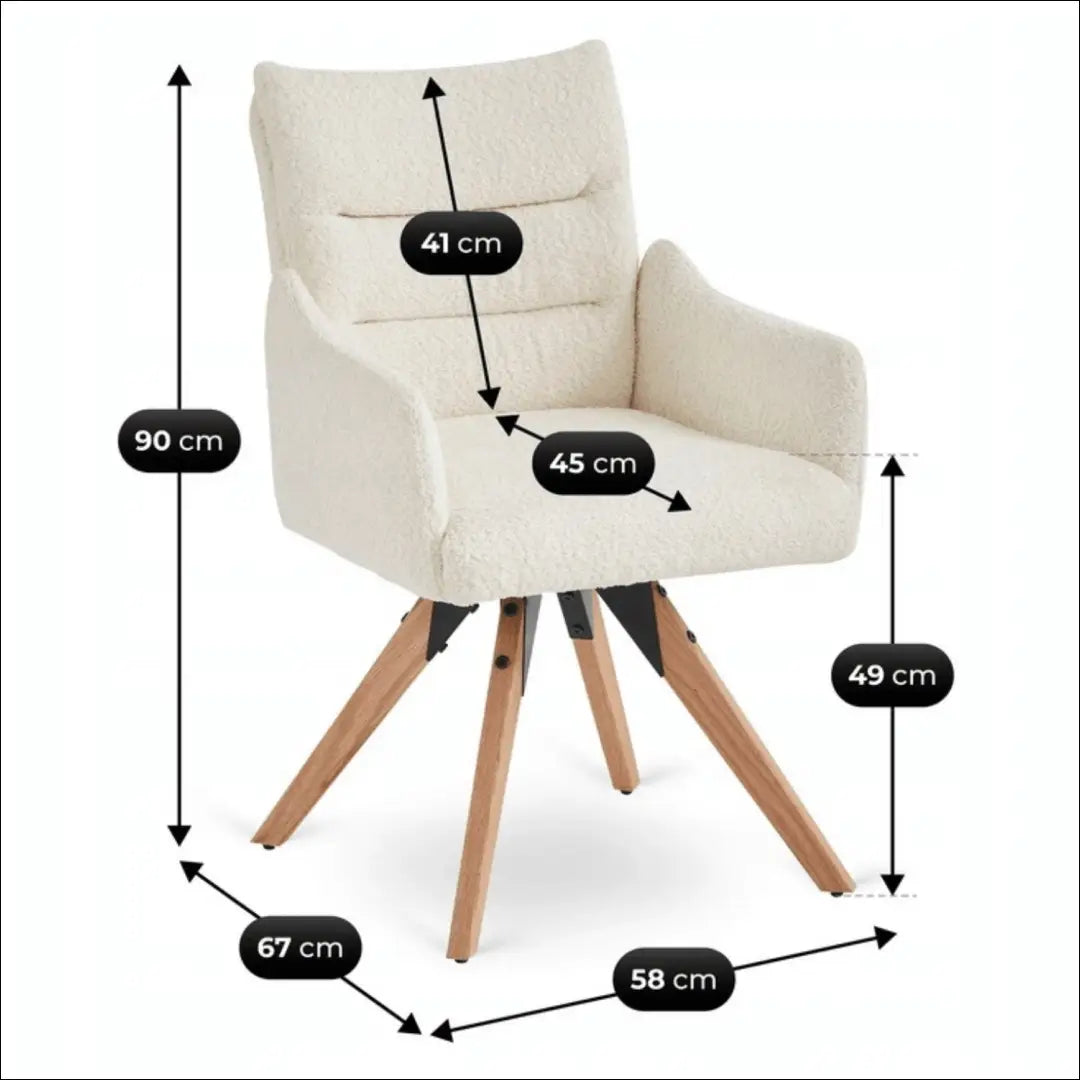 Kreminės spalvos „Boucle“ besisukanti kėdė TE2454 - €138.29 Save 15% __label:Pristatymas 5-14 d.d., Newelite Naujausi