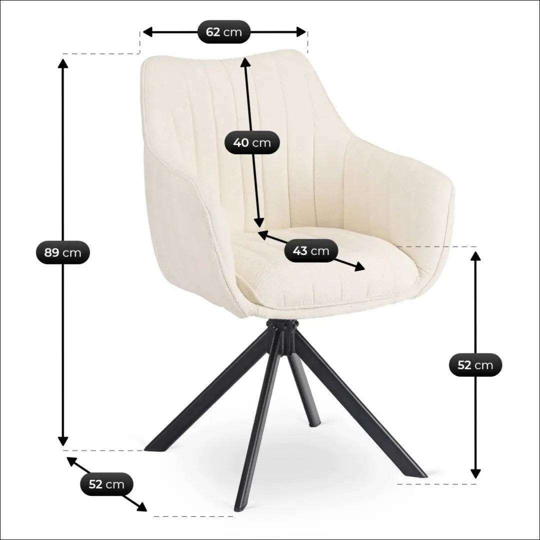Kreminės spalvos „Boucle“ pasukama kėdė TE2586 - €115.46 Save 15% __label:Pristatymas 5-14 d.d., Newelite Naujausi
