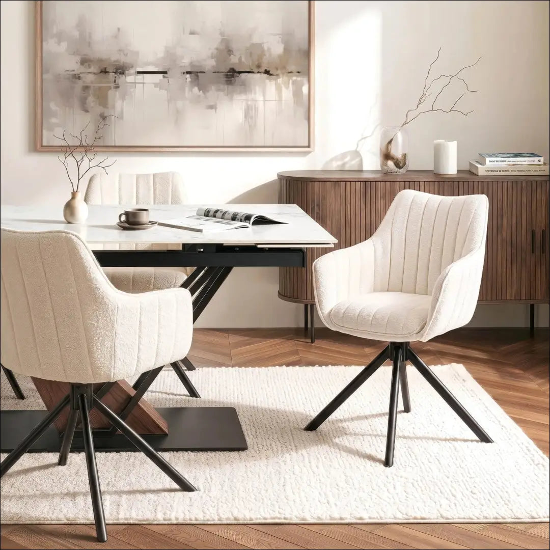 Kreminės spalvos „Boucle“ pasukama kėdė TE2586 - €115.46 Save 15% __label:Pristatymas 5-14 d.d., Newelite Naujausi