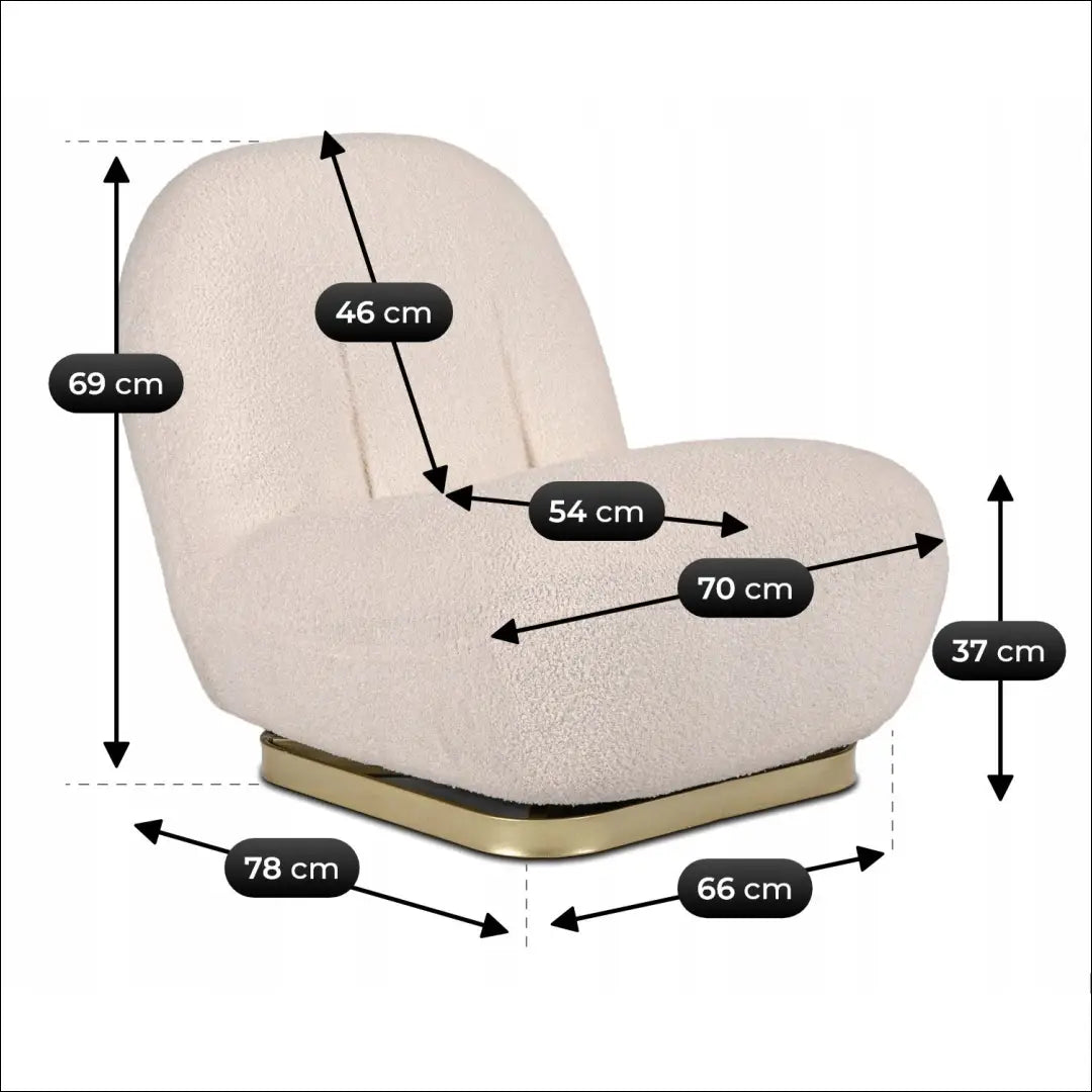 Kreminės spalvos „Boucle“ pasukama poilsio kėdė TE2468 - €207 Save 15% __label:Pristatymas 5-14 d.d., Newelite Naujausi