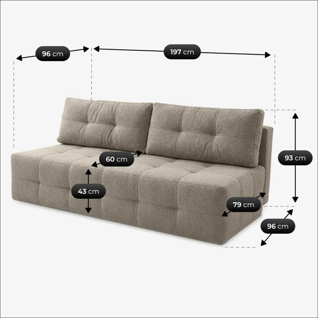 Kreminės spalvos „Boucle“ sofa-lova TE2493 - €667.22 Save 15% __label:Pristatymas 5-14 d.d., Newelite Naujausi