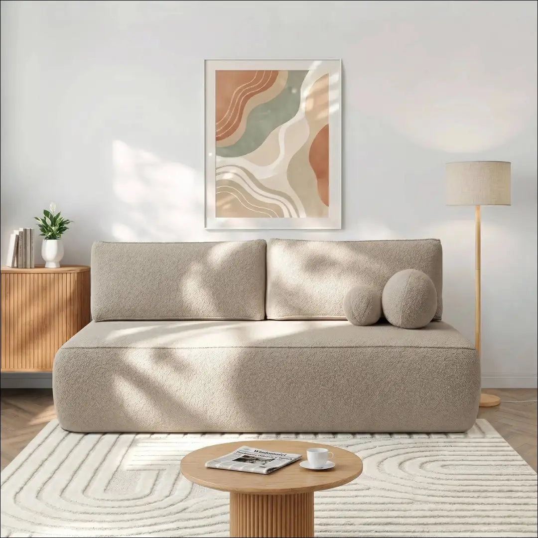 Kreminės spalvos „Boucle“ sofa-lova TE2504 - €694.87 Save 15% __label:Pristatymas 5-14 d.d., Newelite Naujausi