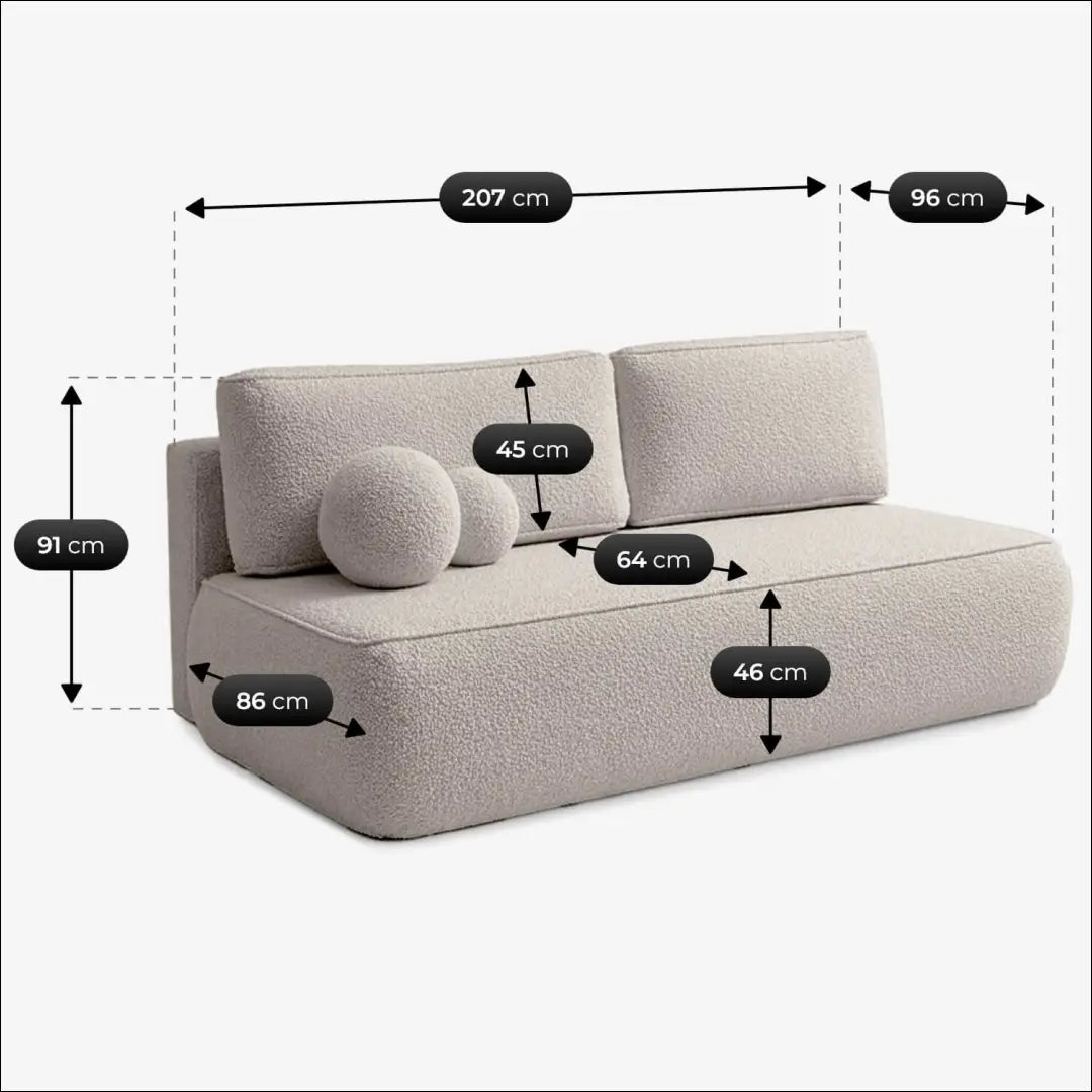 Kreminės spalvos „Boucle“ sofa-lova TE2504 - €694.87 Save 15% __label:Pristatymas 5-14 d.d., Newelite Naujausi