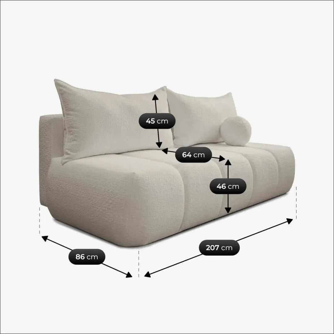 Kreminės spalvos buklė sofa-lova TE2483 - €708.69 Save 15% __label:Pristatymas 5-14 d.d., Newelite Naujausi produktai