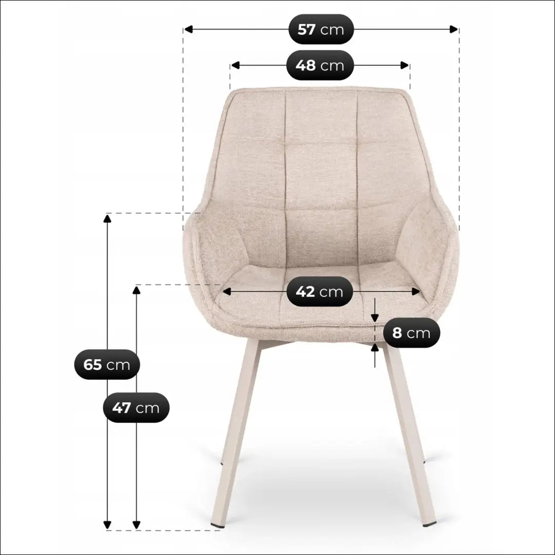 Kreminės spalvos pasukama kėdė TE2564 - €96.80 Save 15% __label:Pristatymas 5-14 d.d., Newelite Naujausi produktai