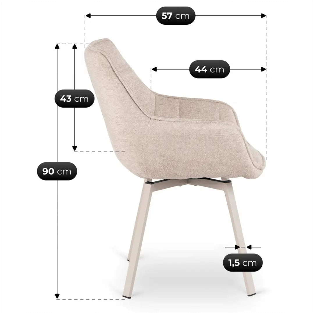 Kreminės spalvos pasukama kėdė TE2564 - €96.80 Save 15% __label:Pristatymas 5-14 d.d., Newelite Naujausi produktai