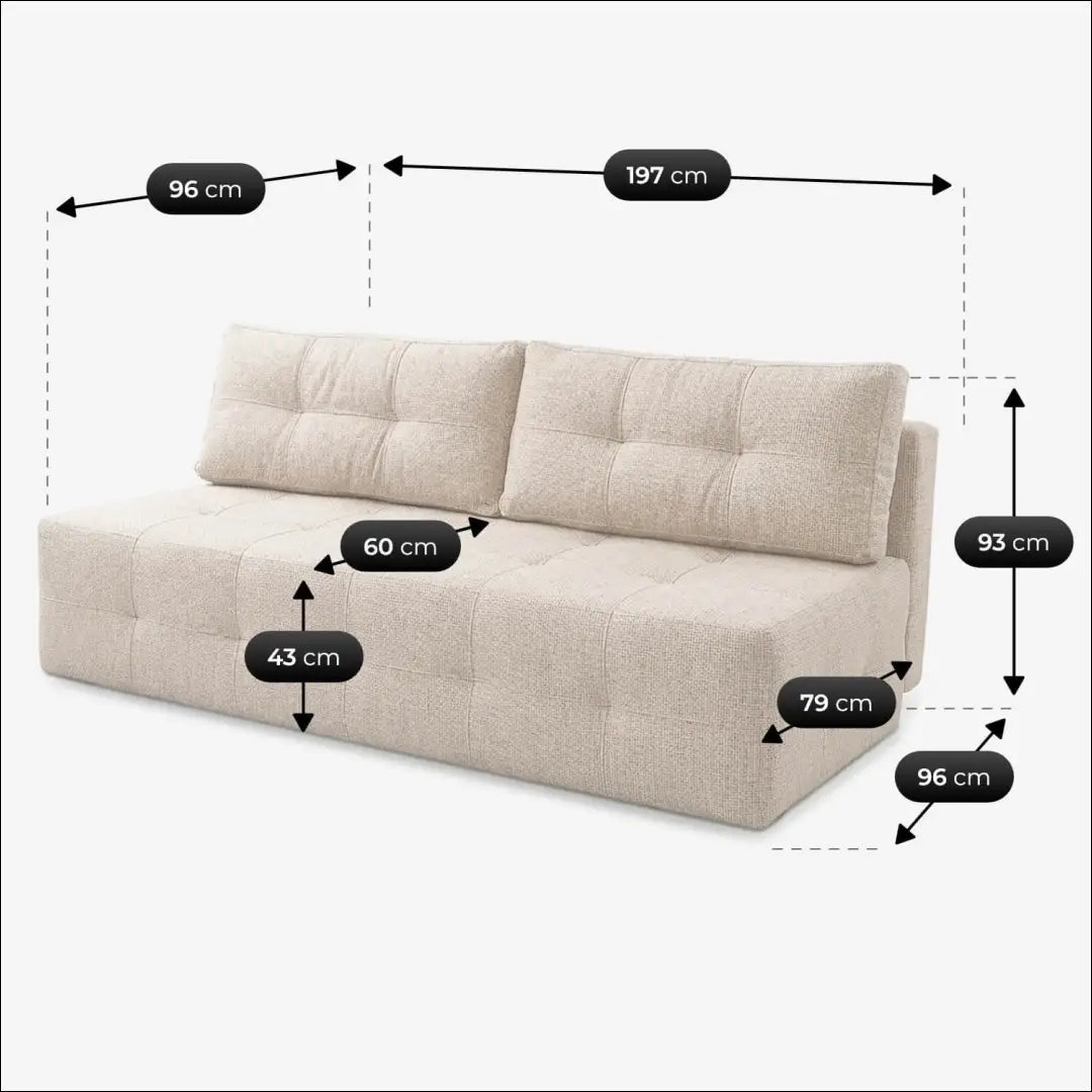 Kreminės spalvos šenilinė sofa-lova TE2499 - €639.56 Save 15% __label:Pristatymas 5-14 d.d., Newelite Naujausi