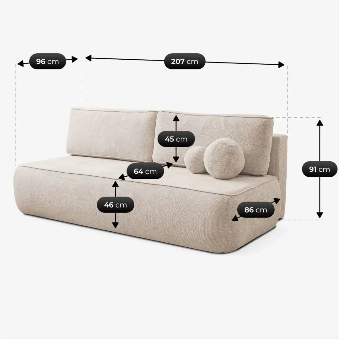 Kreminės spalvos šenilinė sofa-lova TE2510 - €667.22 Save 15% __label:Pristatymas 5-14 d.d., Newelite Naujausi
