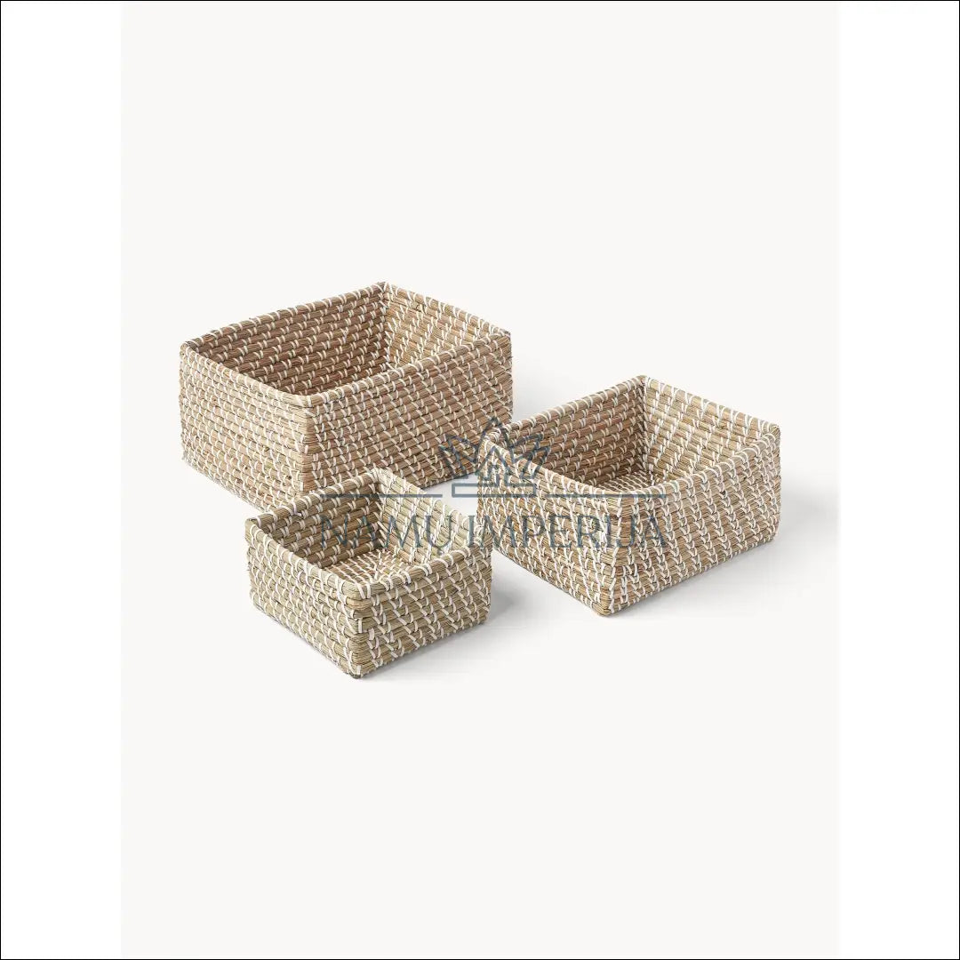 Krepšelių komplektas (3vnt) DI9844 - €35 Save 50% 25-50, __label:Pristatymas 1-2 d.d., color-balta, color-smelio,