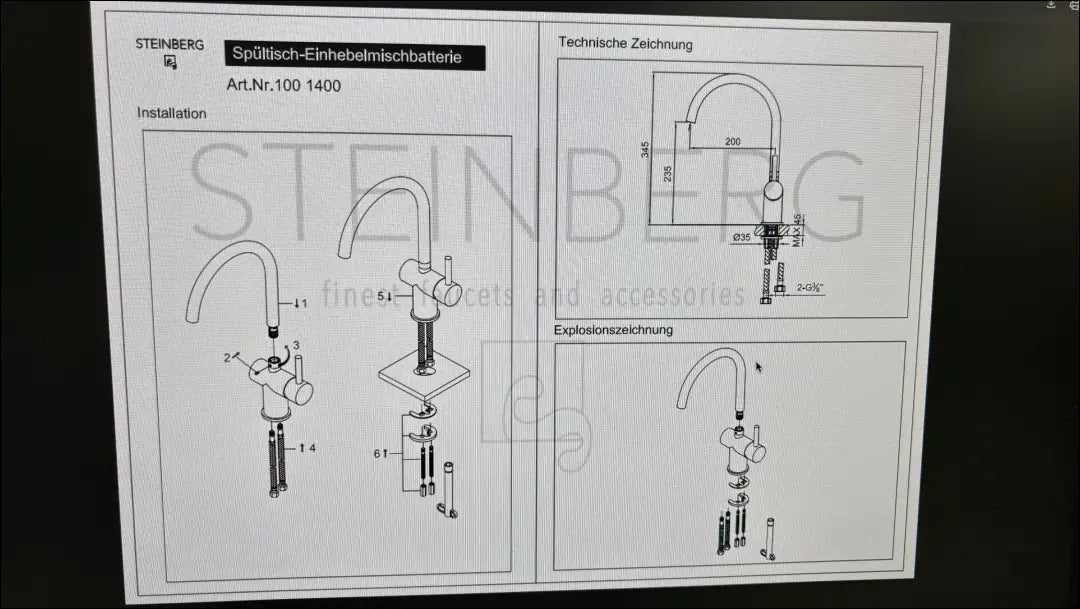 Kriauklės maišytuvas “Steinberg” KI1189 - €192 Save 55% 100-200, __label:Pristatymas 1-2 d.d., color-juoda, interjeras,