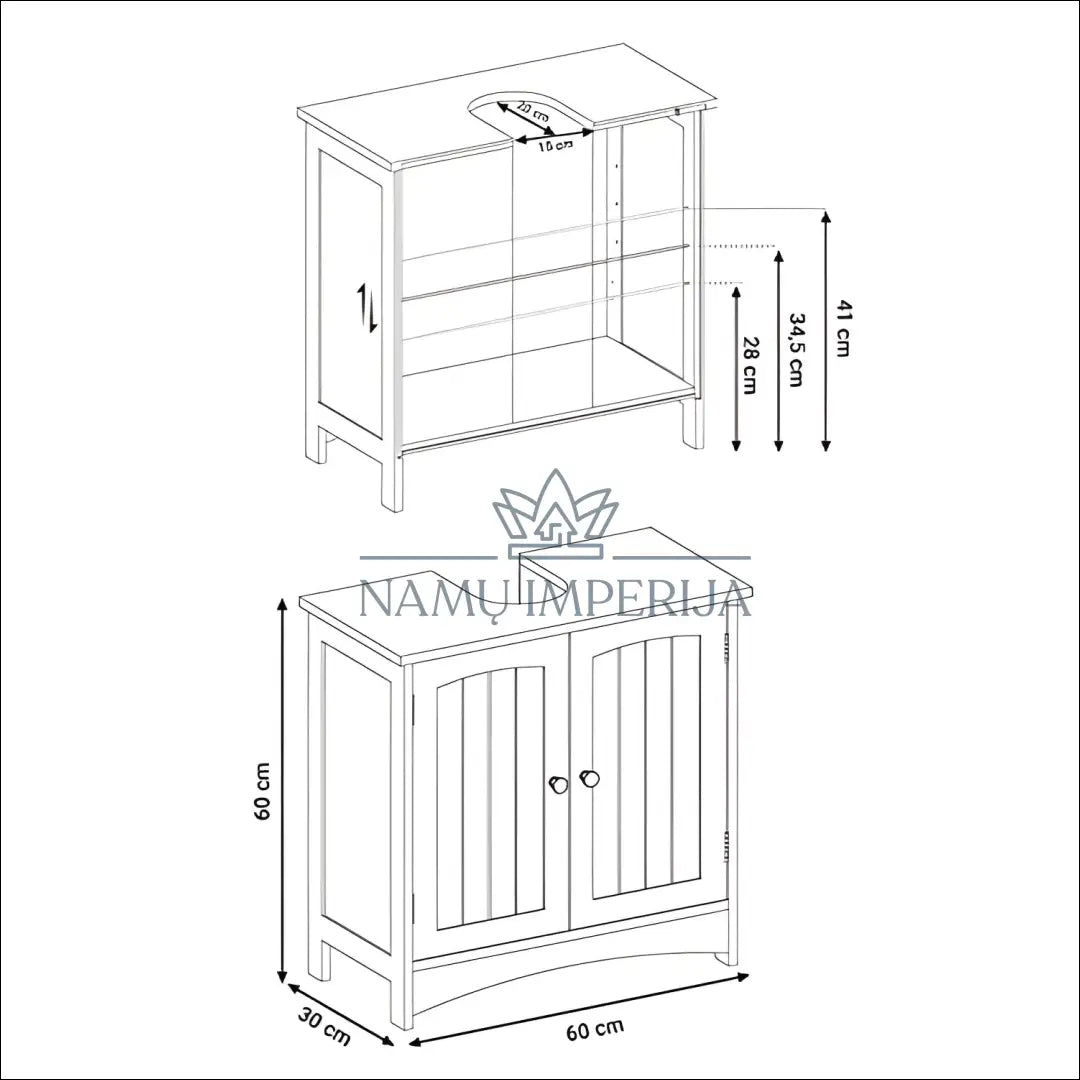 Kriauklės spintelė SM1278 - €105 Save 30% 100-200, __label:Pristatymas 5-14 d.d., notouch30, song, spalva-balta